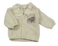 Smetanový vlněný propínací svetr s Bambim Primark