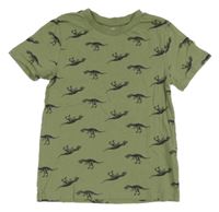 Khaki tričko s dinosaury H&M