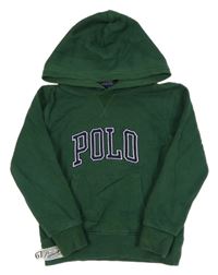 Tmavozelená mikina s logem a kapucí Ralph Lauren