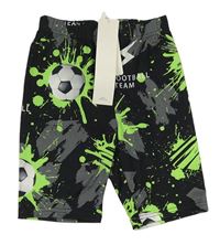 Černo-zeleno-šedé sportovní kraťasy s míči Shein