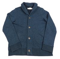 Tmavomodrá melírovaná propínací mikina H&M