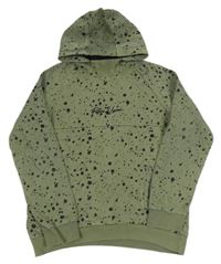 Khaki-černá mikina s fleky a kapucí zn. Nutmeg