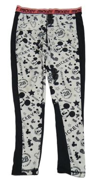 Černo-bílé vzorované sportovní legíny s Mickeym Souluxe