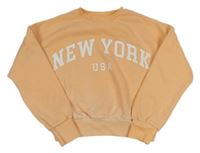 Oranžová crop mikina s nápisem F&F