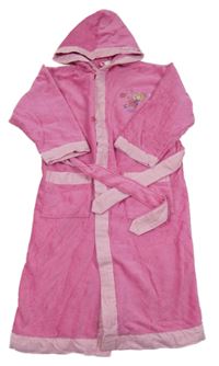 Růžový froté župan s vílou a kapucí