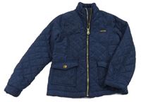 Tmavomodrá šusťáková prošívaná jarní bunda H&M