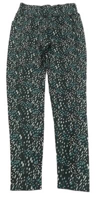 Antracitovo-zelené puntíkaté sportovní legíny Ergeenomixx