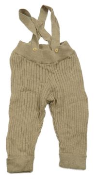 Béžové žebrované pletené laclové tepláky H&M