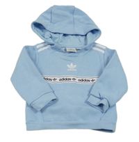 Světlemodrá mikina s logem a kapucí Adidas