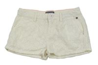 Smetanové perforované kraťasy Tommy Hilfiger