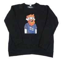 Černá mikina s potiskem 