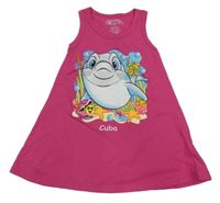 Fuchsiové šaty s delfínem 