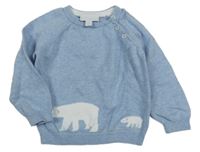 Světlemodrý svetr s medvídky 