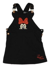 Černé teplákové laclové šaty s Minnie Disney