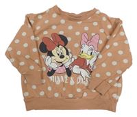 Broskvová puntíkatá mikina s Minnie a Daisy George