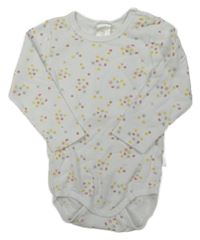 Bílo-barevné květované žebrované body 