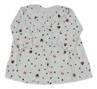 Bílo-černo-červené puntíkaté šaty s Minnie a límečkem Primark