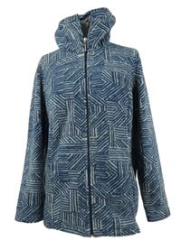 Dámská tmavomodrá vzorovaná fleecová propínací mikina s límcem Dress Inn 