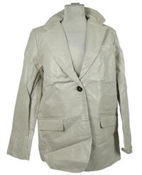 Nové - Dámský béžový koženkový kabát 