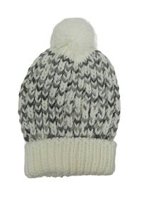 Dámská bílo-šedá melírovaná čepice s bambulí Atmosphere 