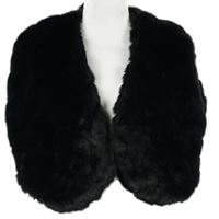 Dámská černá kožešinová pelerína 