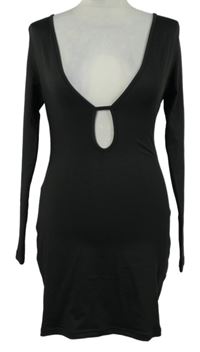 Dámské černé elastické šaty s průstřihem Shein 