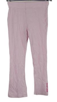Dámské růžové žebrované capri legíny 