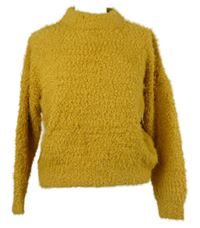 Dámský okrový chlupatý crop svetr TU 