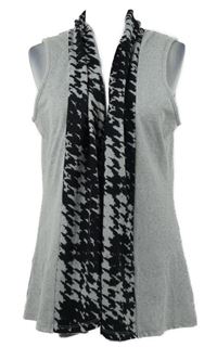 Dámská šedo-černá vzorovaná svetrová vesta Tigi 