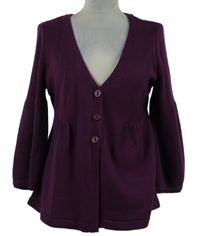 Dámský purpurový propínací svetr H&M