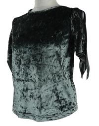 Dámské tmavošedé sametové tričko Primark 