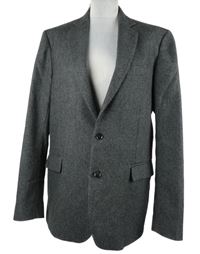 Pánské tmavošedé vlněné sako Mango 