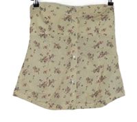 Dámský béžový kytičkovaný top bez ramínek Fishbone 