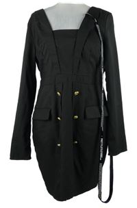 Dámské černé šaty gombíky PrettyLittle Thing