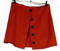 Dámská červená semišová propínací sukně Primark 