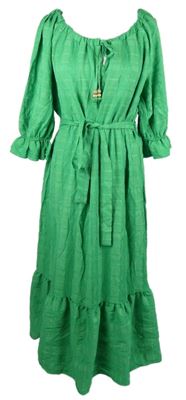 Dámské zelené vzorované midi šaty s páskem F&F