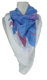 Dámský bílo-modrý šátek