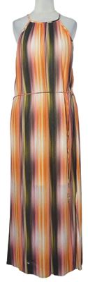 Dámské barevné plisované midi šaty s provázkem v pase River Island 