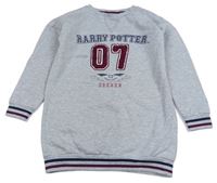 Světlešedé teplákové šaty s nápisem Harry Potter zn. Primark