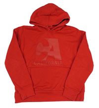Červená mikina s potiskem a kapucí H&M