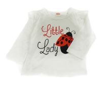 Bílé triko s nápisem a beruškou