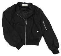 Černá šusťáková lehce zateplená bomber bunda H&M