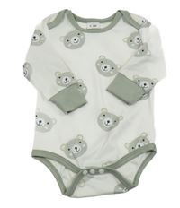 Bílo-khaki žebrované body s medvědy