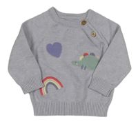 Lila svetr s obrázky Nutmeg