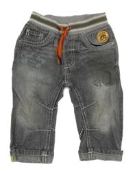 Šedé rifle s nášivkou a potiskem ERgee