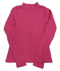 Neonově růžové žebrované triko H&M