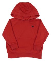 Červená mikina s výšivkou a kapucí Next