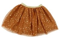Rezavá puntíkatá tylová sukně H&M