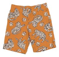 Oranžové bavlněné kraťasy s tygry Little kids