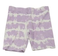 Fialovo-bílé batikované elastické kraťasy Primark